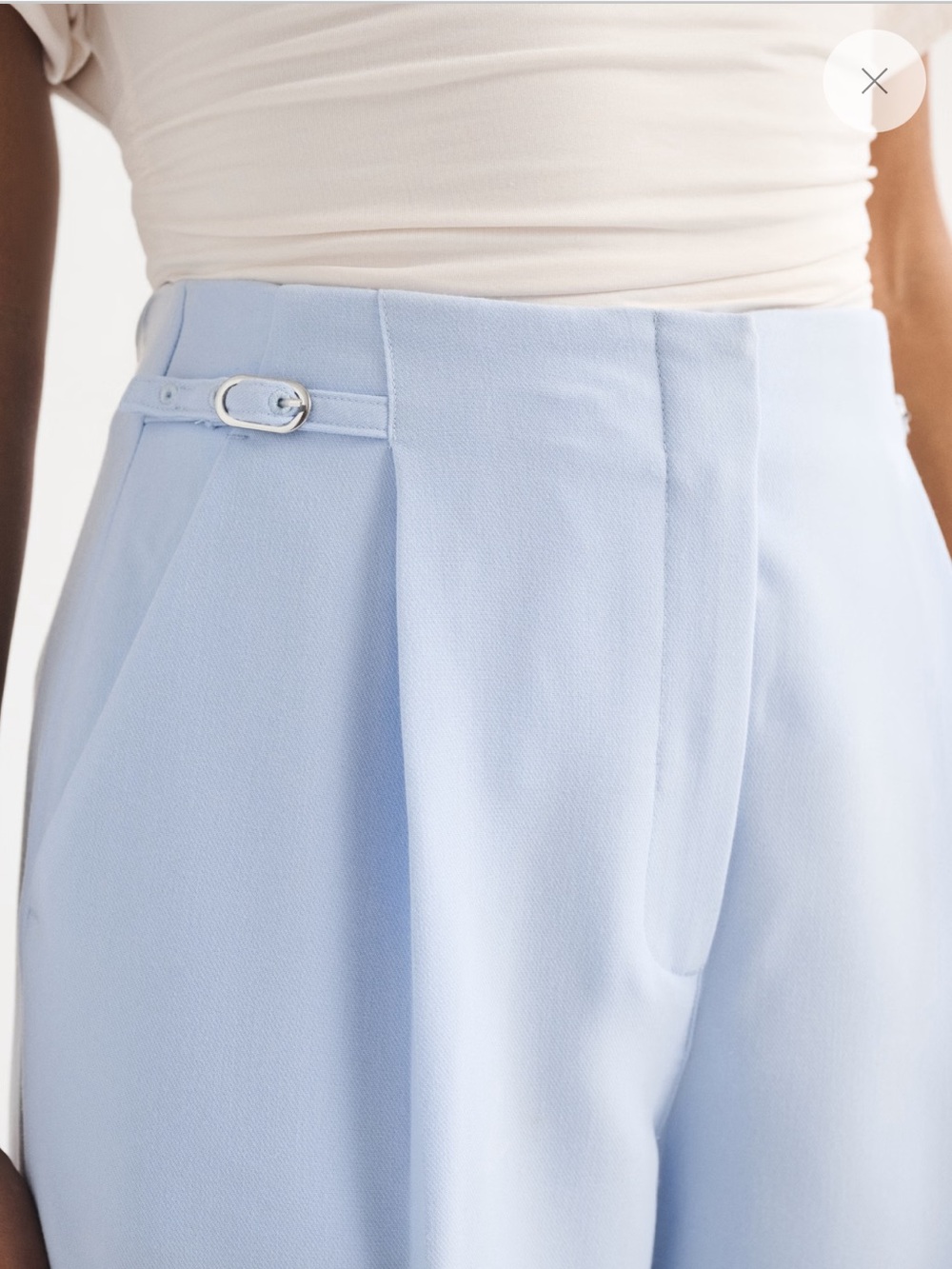 Abercrombie & Fitch Curve Love Sloan Tailored Belted Hardware Wide Leg Pants - Picture 2 of 7